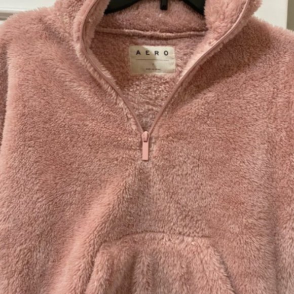 Aeropostale Pink Fleece Quarter Zip - Picture 3 of 3